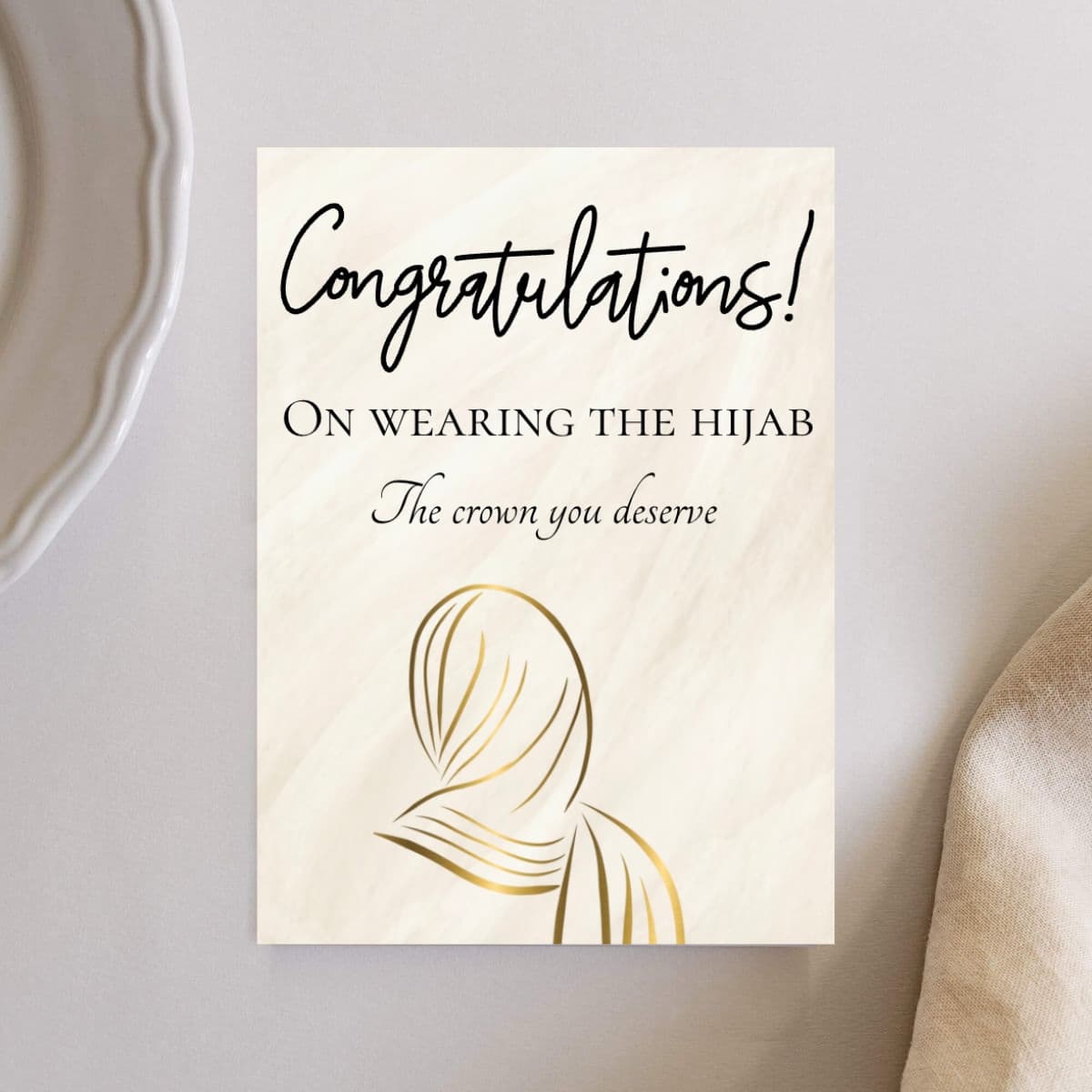 Hijab Mubarak gefeliciteerd hoofddoek dragen wenskaart cadeau