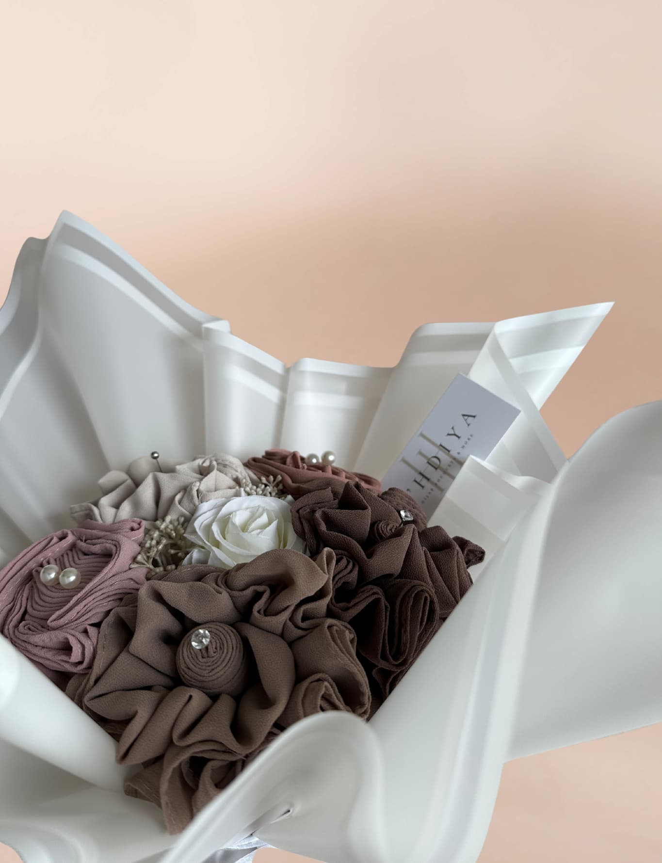 Hijab bouquet made of chiffon hijabs, perfect gift halal