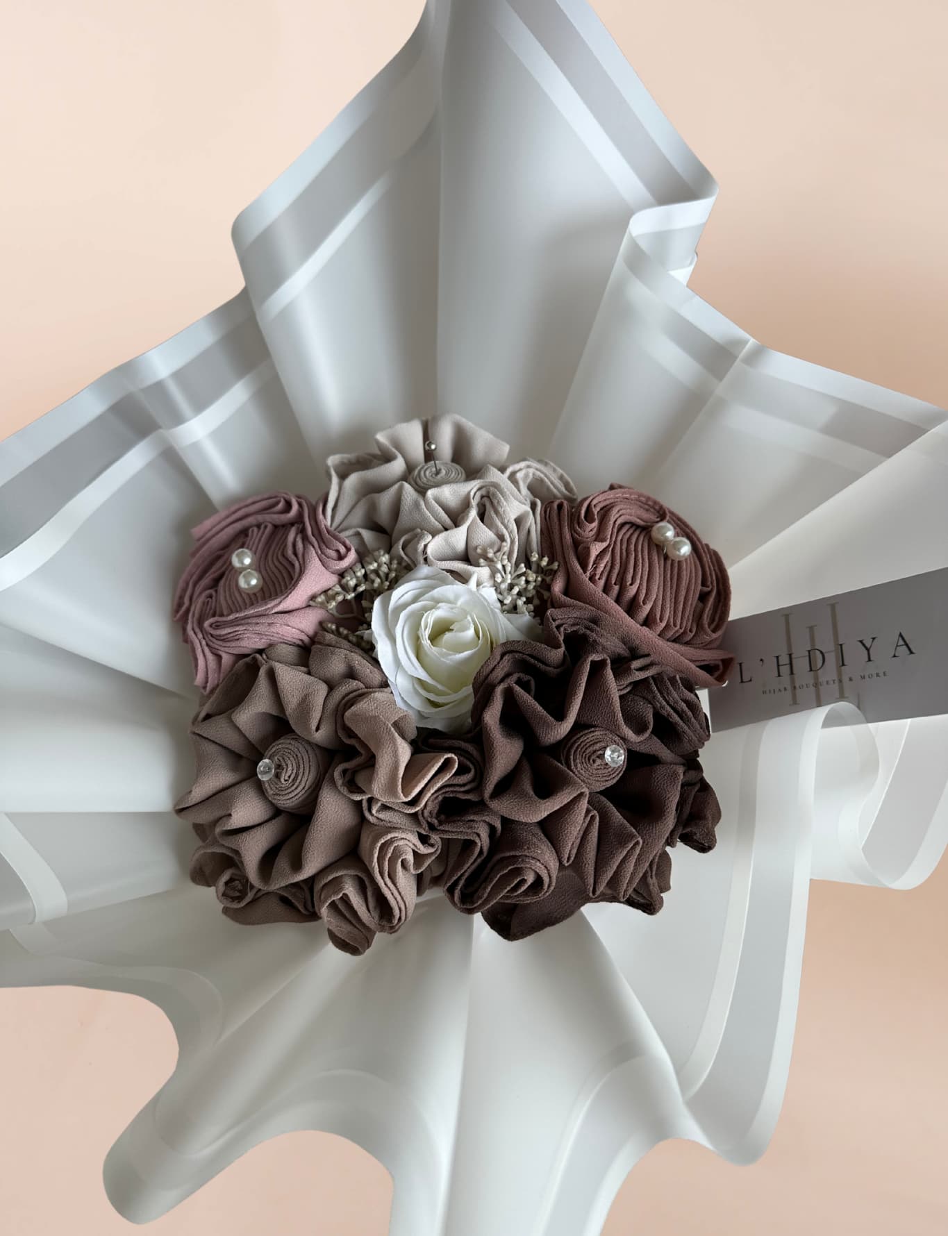Hijab bouquet made of chiffon hijabs, perfect gift halal