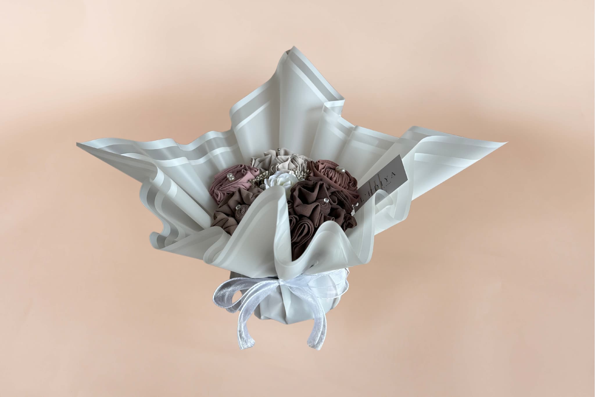 Hijab bouquet made of chiffon hijabs, perfect gift halal