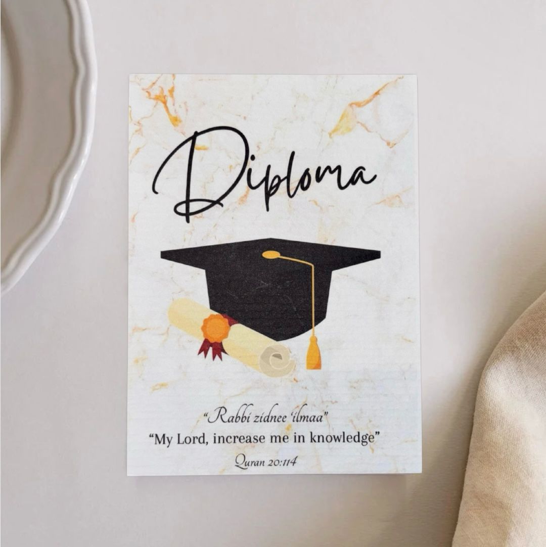 Diploma Mubarak gefeliciteerd wenskaart cadeau