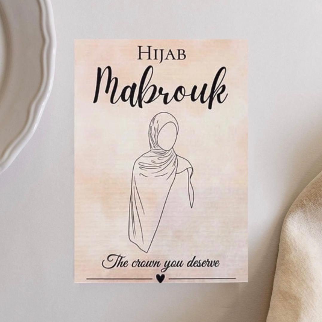 Hijab Mubarak gefeliciteerd hoofddoek dragen wenskaart cadeau