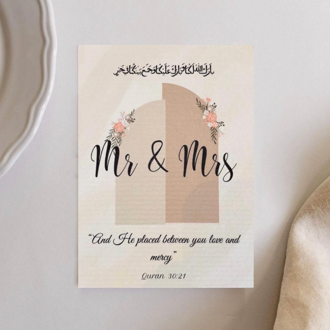 Wenskaart trouwkaart bruid cadeau