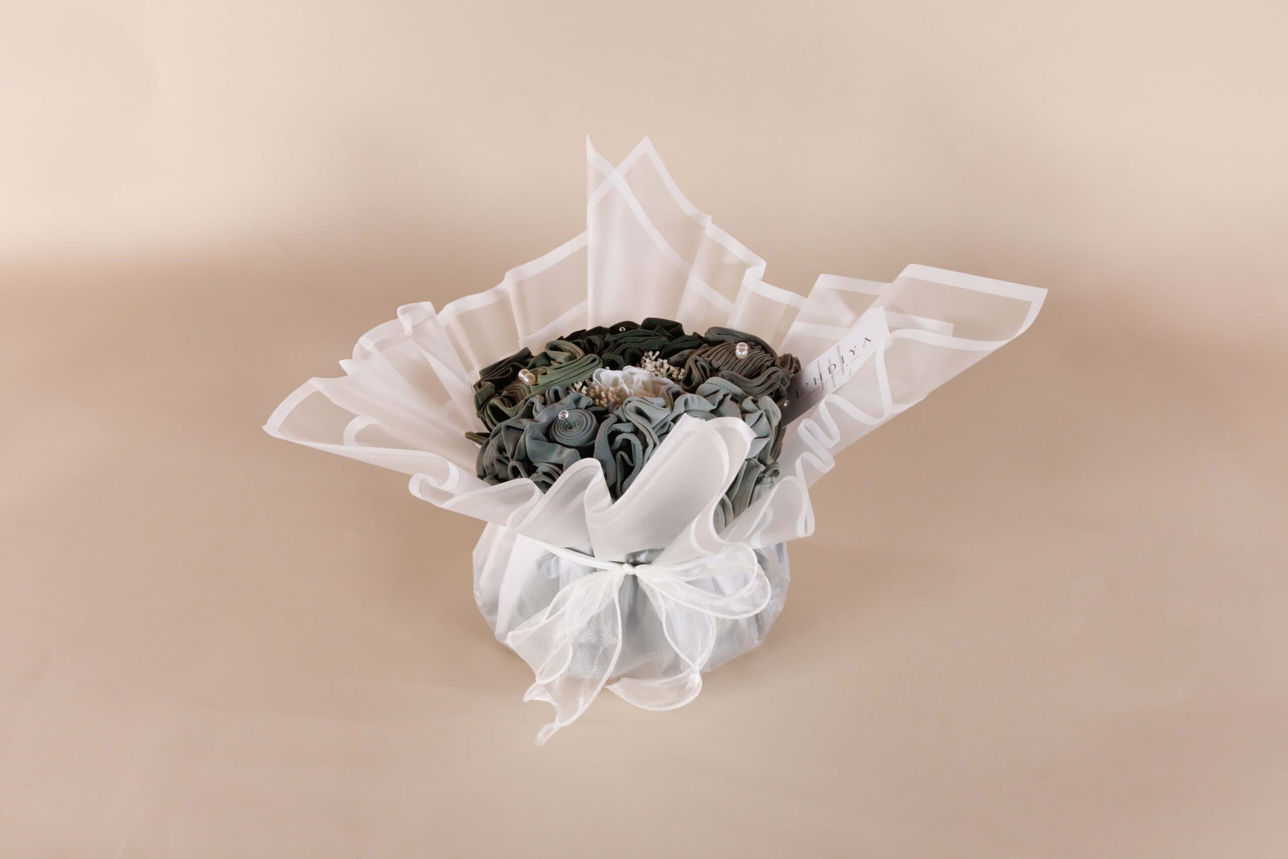 Groene hoofddoek boeket van lhdiya