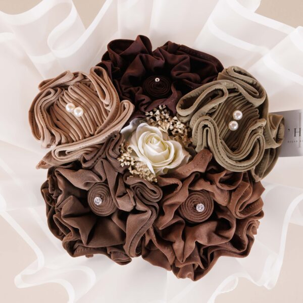 hoofddoek boeket cadea hijab bouquet autumn brown boven