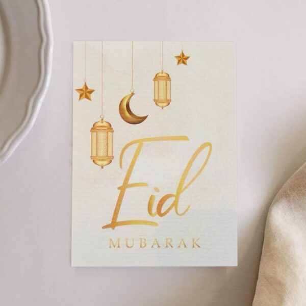 Eid Mubarak wenskaart cadeau suikerfeest offerfeest